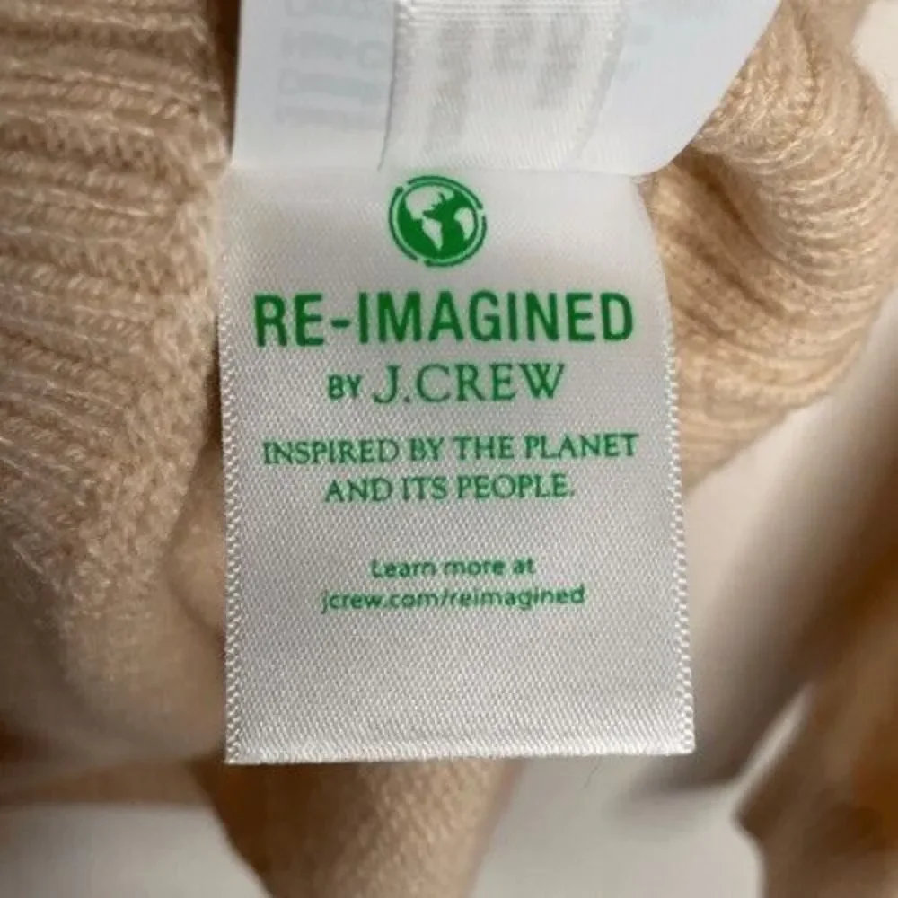 NWT J.Crew Long Sleeve Lambswool Blend Crewneck Office Sweater Men Size XL Cream
